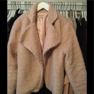 Andree teddy bear coat jacket pink size medium, with silver threading